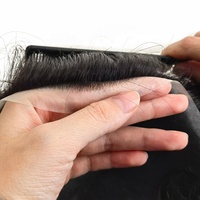 Peau Super Mince Délié Naturel PU Base Pièce Homme Cheveux Unité Toupet Pour Hommes