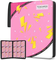 Classeur de cartes à collectionner à 9 pochettes avec fermeture éclair en cuir PU pour porte-cartes