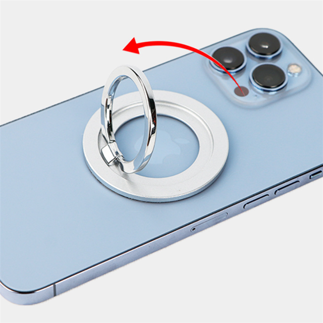 Removable Cell Phone Grip Magnetic Ring Holder with Two-Sided Magnets Double Adjustable Gym Finger Ring Grip