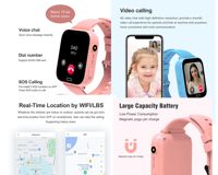Ucuz 4G Çocuk Akıllı Saati, Sim Kartlı Görüntülü Arama, SOS, Su Geçirmez Çocuk Telefon Saati, Erkek ve Kız Çocuklar için Hediye Montre Connecte