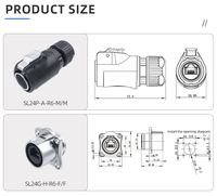 Port réseau RJ45 IP67/IP68, prise mâle industrielle étanche pour montage sur panneau circulaire, câble d'extension CAT6 Cat5e, adaptateur 5A