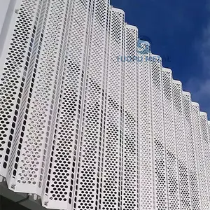Panel de Revestimiento de Pared Metálico Ondulado Mini Wave <span class=keywords><strong>para</strong></span> Muro Cortina de Aluminio, Panel de Fachada Perforado - Product Image 1