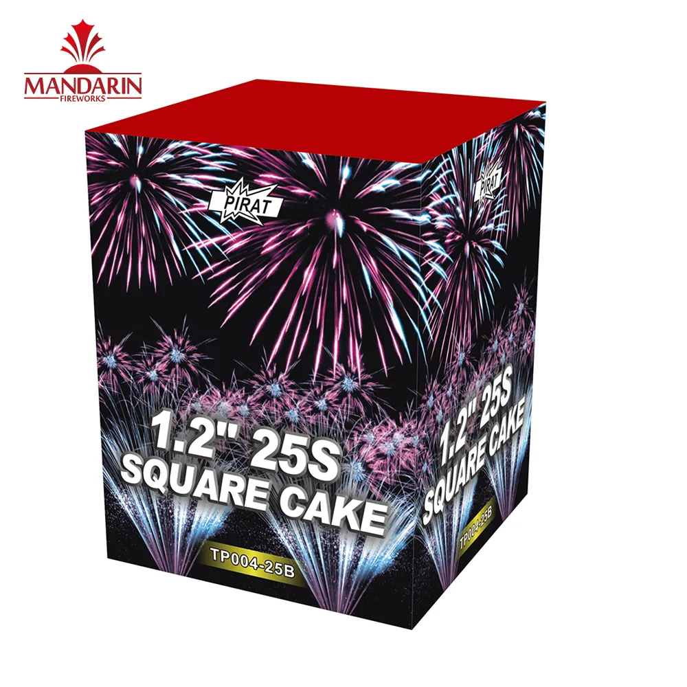 25 Schüsse SQUARE CAKE schönes Verbraucher kuchen Feuerwerk mit CE-Zertifizierung