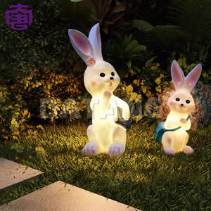 Outdoor <b>Solar</b> Led Simulation Five Laughing Rabbit Lamp For Garden Courtyard Ornament Landscape <b>Decorative</b> For Ramadan Holidays - Product Image 6