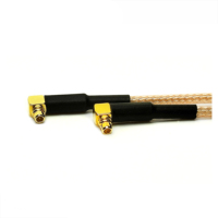 Câble de raccordement RF RG316 de 15 cm avec connecteur SMA femelle/Jack traversant et connecteur MMCX mâle coudé/droptête