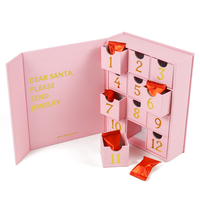 Crown Win personnalisé rose muti-fonction 12 jours calendrier de l'avent ramadan boîte date stockage magnétique boîte-cadeau pour bonbons cookie chocolat