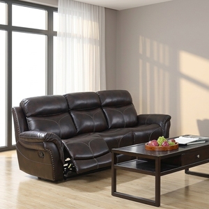 โซฟาปรับเอนหนัง PU สีน้ำตาล รุ่น Frank Durable พร้อมคอนโซล  วัสดุฟองน้ำความหนาแน่นสูง เหมาะสำหรับพื้นที่ต้อนรับในโรงแรมและอพาร์ตเมนต์ - Product Image 3