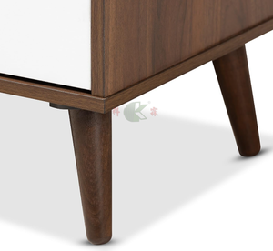Meuble <span class=keywords><strong>TV</strong></span> moderne en <span class=keywords><strong>bois</strong></span> avec deux portes, blanc et marron - Product Image 3