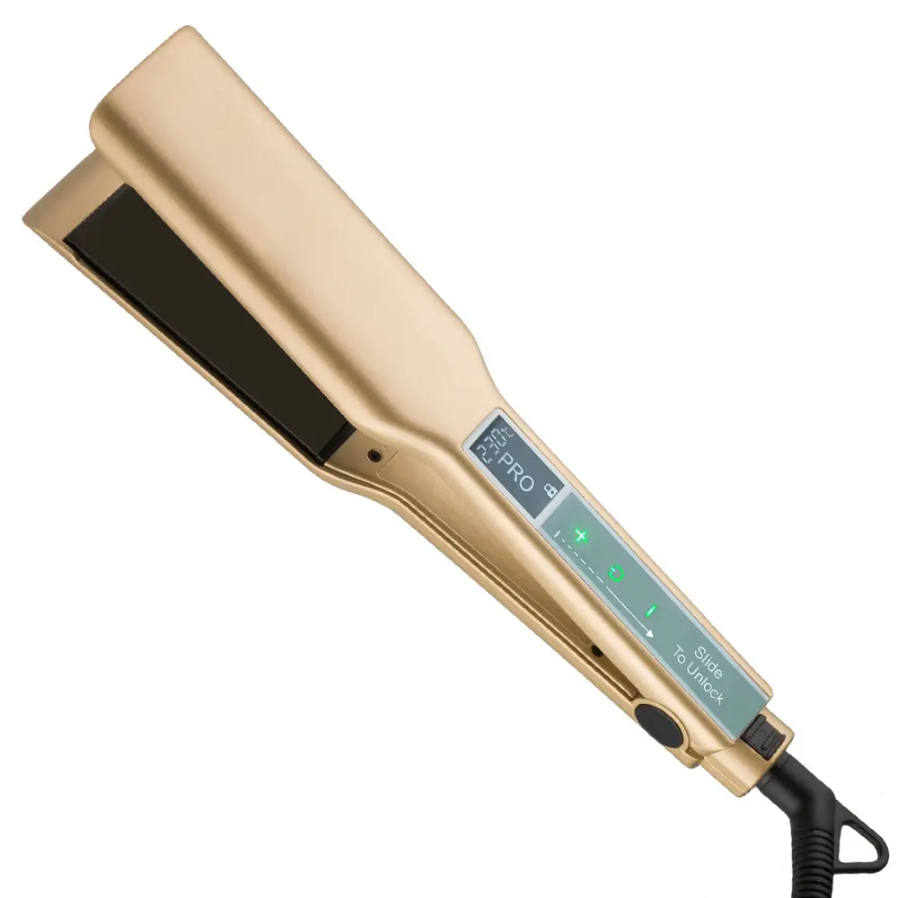 Professioneller Salon Nano-Titan-Haarglätter Keramik Heizplatte Dampf flacher Eisen-LCD-Display Haarglätter
