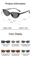 Lunettes de soleil polarisées TR90 ultra-légères de qualité supérieure, monture chic œil de chat avec fil, protection UV400