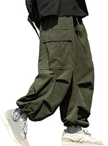 Popular Bolsillo grande pierna ancha algodón PANA pantalón pies atados cordón Cargo pantalones Jogger Casual cortavientos Cargo Pantalones