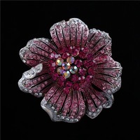 Bros Pin Bunga Mawar Kristal Penuh Klasik Vintage Mewah Berkilau untuk Wanita, Dekorasi Butik, Pesta, dan Acara Resmi