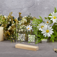 Base de Acrílico Transparente Personalizada con Código QR y Base de Madera Desmontable para Uso Comercial, Precio de Fábrica