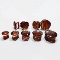 Plugs d'oreille en verre pour piercing, à simple évasement avec joint torique, pierre émaillée colorée, dilatateur d'oreille classique unisexe, cadeau 3-25mm