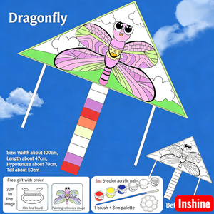 <span class=keywords><strong>Cerf</strong></span>-<span class=keywords><strong>volant</strong></span> DIY pour enfants facile à piloter, kit de peinture et de loisirs créatifs avec 6 couleurs et canne à pêche, parfait pour le plaisir familial en plein air - Product Image 5