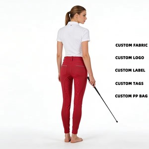 Unisex Equestrian Riding Breeches Full Seat Silicone Side <b>Pockets</b> Slim Fit Horse Riding Jodhpurs Customizable - Product Image 2