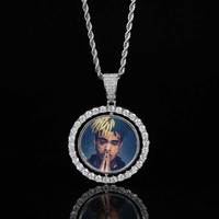 Mqrq — collier avec strass Double face pour hommes, sur mesure, avec pendentif en filature, bijoux en Zircon, Hip Hop