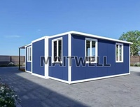 Casa Mobile Prefabbricata in Acciaio Impermeabile 20ft 40ft, Casa Container Pieghevole Espandibile con Pannelli Sandwich