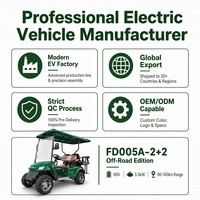 Voiture de tourisme électrique tout-terrain commerciale 4x4, 2+2 places, batterie lithium 72V, buggy de golf surélevé, autonomie 90 km