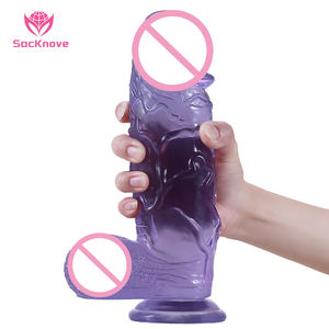 Sacknove 10.2 Inch Extra Grote Dikke Simulatie Kunstmatige Rubber Dikke Grote Penis Zuignap Jelly Seksspeeltjes Crystal Dildo - Product Image 1