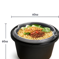 Boîte à lunch jetable de 60 oz, anti-effraction, micro-ondable, sans BPA, en PP de qualité alimentaire, pour pain et nouilles