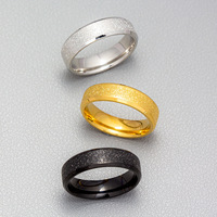 Bague en acier inoxydable givré de 6 mm, double biseau, perle sablée, pour hommes et femmes, vente en gros, nouvelle collection
