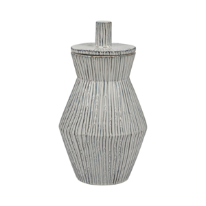 Vaso in ceramica con coperchio e design testurizzato per decorazioni per la casa e l'arredamento degli ambienti - Product Image 3
