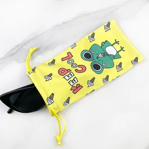 Bolsa reutilizable de microfibra para gafas, bolsa de tela de microfibra con logotipo impreso personalizado, bolsa para gafas de sol, bolsa y Estuche para gafas de microfibra