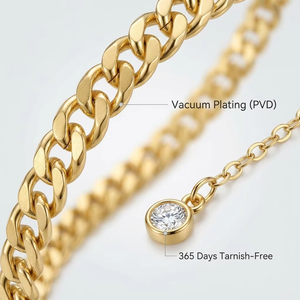 Bracelets <span class=keywords><strong>de</strong></span> <span class=keywords><strong>cheville</strong></span> en acier inoxydable avec chaîne plate <span class=keywords><strong>de</strong></span> type hip-hop, zircon, imperméables, plaqués or 18 carats, pour femmes, cadeau - Product Image 2