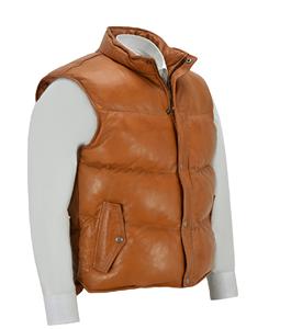 Chaqueta Acolchada Personalizada para Hombre, 100% Cuero Nappa Genuino, Color Intenso, Cierre YKK, Marca Privada OEM, Estilo Urbano Premium - Product Image 2