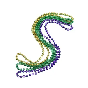 Factory Wholesale Mardi Gras Beads Party Necklace Carnival Party Beads Mardi Gras Throw