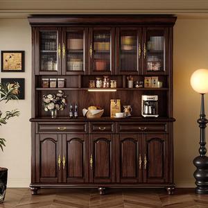 North American Black Walnut Wood <b>Sideboard</b> Solid Wood Retro Style Large Living Room Cabinet Storage Wall Mounted Home Furniture - Product Image 2