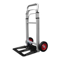 Carretilla de Mano Plegable de 2 Ruedas, Aluminio+PP, Capacidad de Carga de 80 kg, Carretilla de Transporte Profesional para Herramientas Industriales