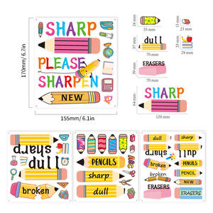 Vente chaude papeterie autocollant crayon école classe gomme rappeler cahier <span class=keywords><strong>résumé</strong></span> trier étiquette autocollants pour enfants - Product Image 3