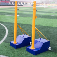 Poteau de base en acier réglable et portable pour badminton et volley-ball, avec montage facile et conception durable pour une utilisation en intérieur et en extérieur