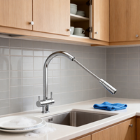 Robinet de cuisine 5 fonctions à douchette extractible et orientable, en acier inoxydable 304, monotrou, flexible à 360 degrés - Meilleures ventes