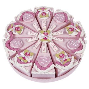 Bomboniera pezzo di torta rosa Cupcake Toppers per feste natale capodanno san valentino eventi accessori a forma di numero - Product Image 1