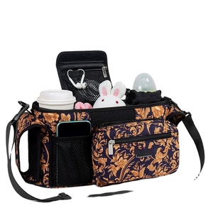 Sac de rangement pour poussette en nylon personnalisé, fabriqué en usine BSCI, avec porte-gobelet isotherme, universel pour poussette de bébé - Product Image 1