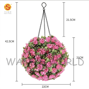 Nuovo prodotto pianta artificiale fiore palla Led fiore rosa chiaro <span class=keywords><strong>lampadario</strong></span> <span class=keywords><strong>solare</strong></span> per giardino decorazione prato - Product Image 2