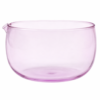 Ensemble Matcha en Verre Violet Clair avec Logo Personnalisé, Bol Transparent avec Bec Verseur, Fouet en Bambou et Cuillère pour la Préparation du Matcha