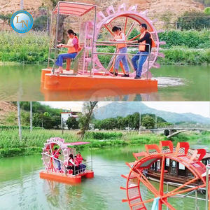 Bote <span class=keywords><strong>de</strong></span> Pedales Personalizado con Rueda <span class=keywords><strong>de</strong></span> Agua Comercial, Balsa <span class=keywords><strong>de</strong></span> Bambú para Parque Acuático, para Lago, Apto para Paseos Familiares, en Venta - Product Image 3