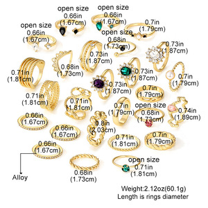 Stapelbare Ringe für Damen, Gold-Silber, klobiges Statement-<span class=keywords><strong>Ring</strong></span>-Set, Boho-Vintage-Knöchelringe, vergoldeter Schmuck, Ringe, Geschenk für Mädchen - Product Image 2