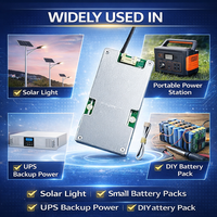 HBJ BMS économique 3S 4S 5S 12V 15V 18V 15A-35A pour batteries Li-ion, LiFePO4, Sodium-ion avec équilibrage de courant 120mA