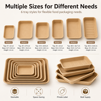 Barquette alimentaire rectangulaire jetable en papier kraft pour salades, pâtisseries et viandes à emporter