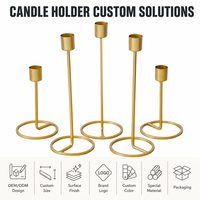 Supports de bougies personnalisés OEM ODM en métal, grands, nostalgiques, romantiques, élégants, dorés antique, de luxe, pour la décoration intérieure des lieux