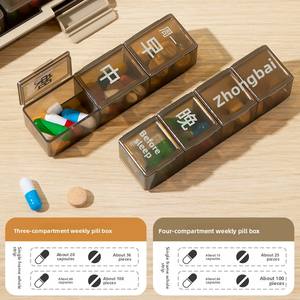 Boîte à médicaments grand format pour seniors, organiseur hebdomadaire de comprimés, portable, 21 compartiments, 28 compartiments, <span class=keywords><strong>matin</strong></span>, midi, <span class=keywords><strong>soir</strong></span>, stockage 7 jours - Product Image 4