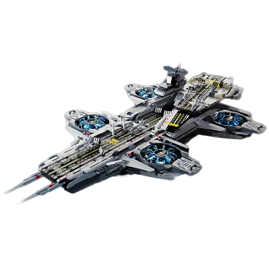 K-BOX 10218 3385 adet süper serisi kalkan Helicarrier uçak gemisi tuğla yıldız yapı taşları Wars oyuncaklar çocuklar için hediye