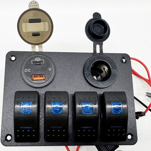 Interruptor basculante de luz LED rojo/azul impermeable de 12V 20A / 24V 10A estilo Carling para coche, motocicleta, barco, remolque - Product Image 2
