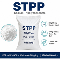 Approvisionnement d'usine STPP 94% Poudre blanche Sac de 25 kg Sac Jumbo FOB CIF DDP Expédition mondiale Étiquette OEM disponible