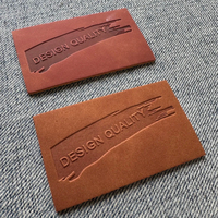 Étiquette en cuir véritable personnalisée en relief pour vêtements, accessoires de mode, logo de marque, patch rectangulaire écologique pour jeans, vente en gros